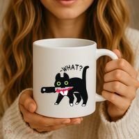 Cat What Murderous Tuxedo Cat With Knife Halloween Costume Coffee Mug thumb 3