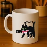 Cat What Murderous Tuxedo Cat With Knife Halloween Costume Coffee Mug thumb 4