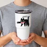 Cat What Murderous Tuxedo Cat With Knife Halloween Costume Tumbler thumb 2