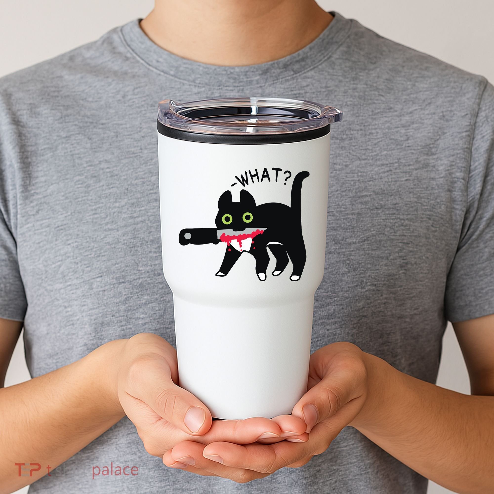 Cat What Murderous Tuxedo Cat With Knife Halloween Costume Tumbler