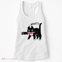 Cat What Murderous Tuxedo Cat With Knife Halloween Costume Women's Tank Top thumb 0