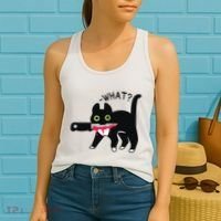 Cat What Murderous Tuxedo Cat With Knife Halloween Costume Women's Tank Top thumb 2