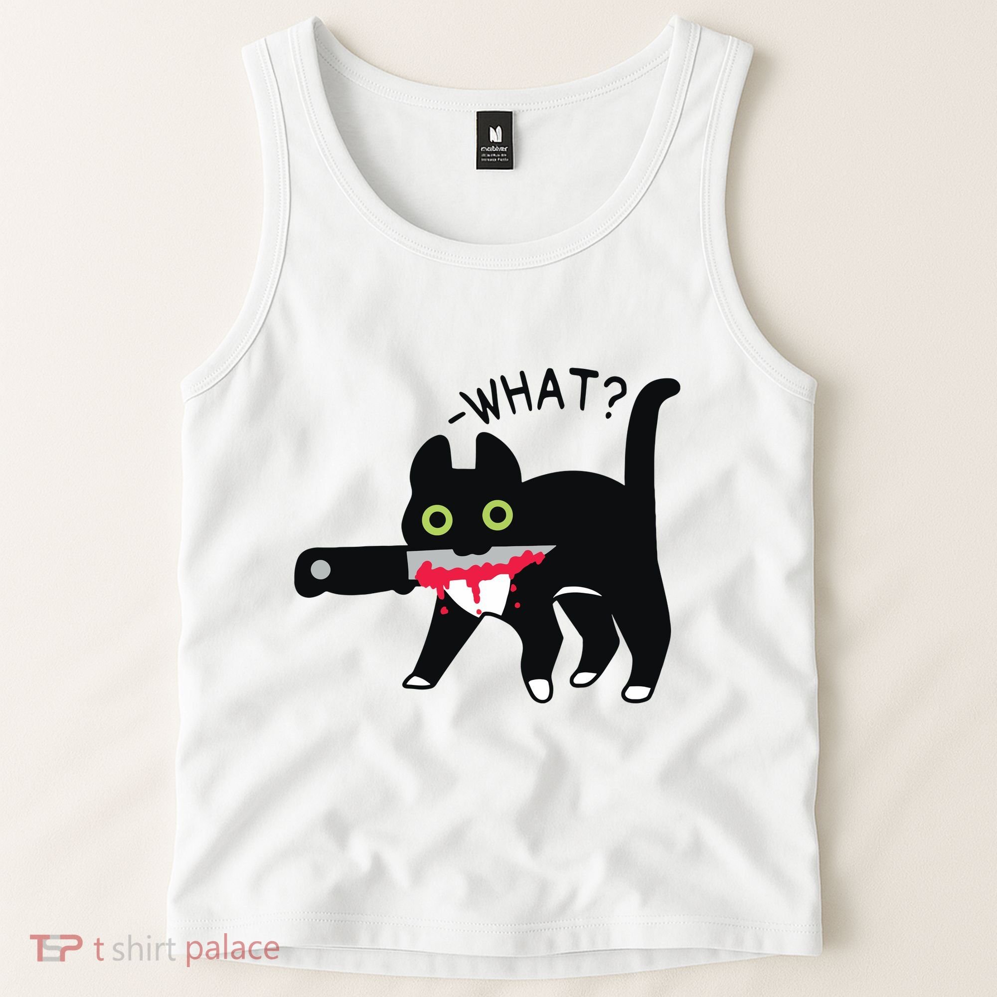 Cat What Murderous Tuxedo Cat With Knife Halloween Costume Tank Top