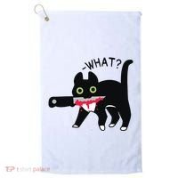 Cat What Murderous Tuxedo Cat With Knife Halloween Costume Golf Towel thumb 0
