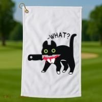 Cat What Murderous Tuxedo Cat With Knife Halloween Costume Golf Towel thumb 1