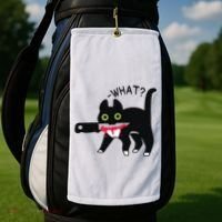 Cat What Murderous Tuxedo Cat With Knife Halloween Costume Golf Towel thumb 2