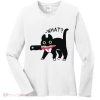 Cat What Murderous Tuxedo Cat With Knife Halloween Costume Women's Long Sleeve Shirt thumb 0