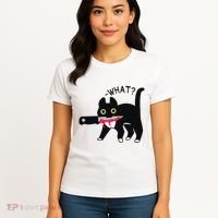 Cat What Murderous Tuxedo Cat With Knife Halloween Costume Women's T-Shirt thumb 4