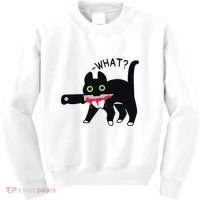 Cat What Murderous Tuxedo Cat With Knife Halloween Costume Kids Sweatshirt thumb 0
