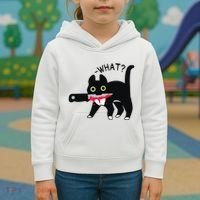 Cat What Murderous Tuxedo Cat With Knife Halloween Costume Kids Hoodie thumb 3