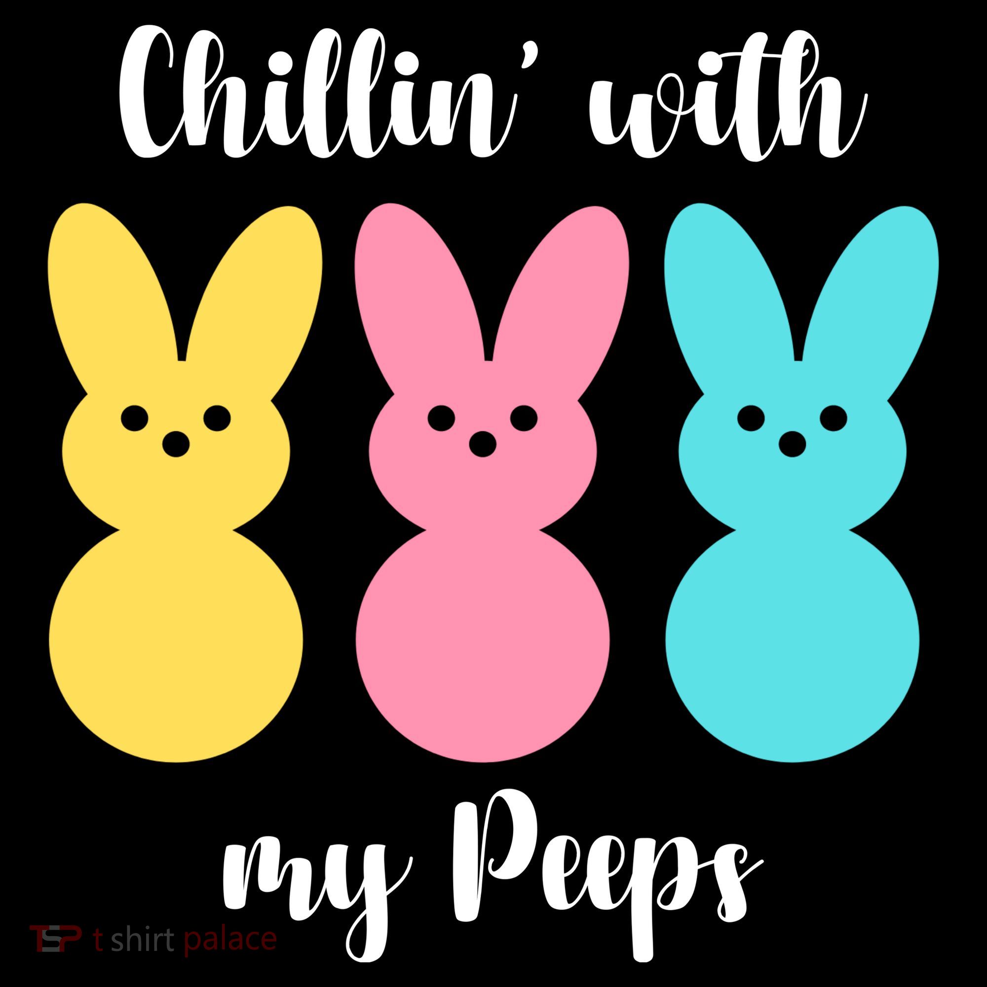 Chillin With My Peeps Easter Bunny Funny Cute Doggie Tank