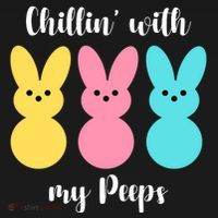 Chillin With My Peeps Easter Bunny Funny Cute Hoodie thumb 2