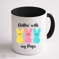 Chillin With My Peeps Easter Bunny Funny Cute Coffee Mug thumb 1