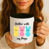 Chillin With My Peeps Easter Bunny Funny Cute Coffee Mug thumb 3