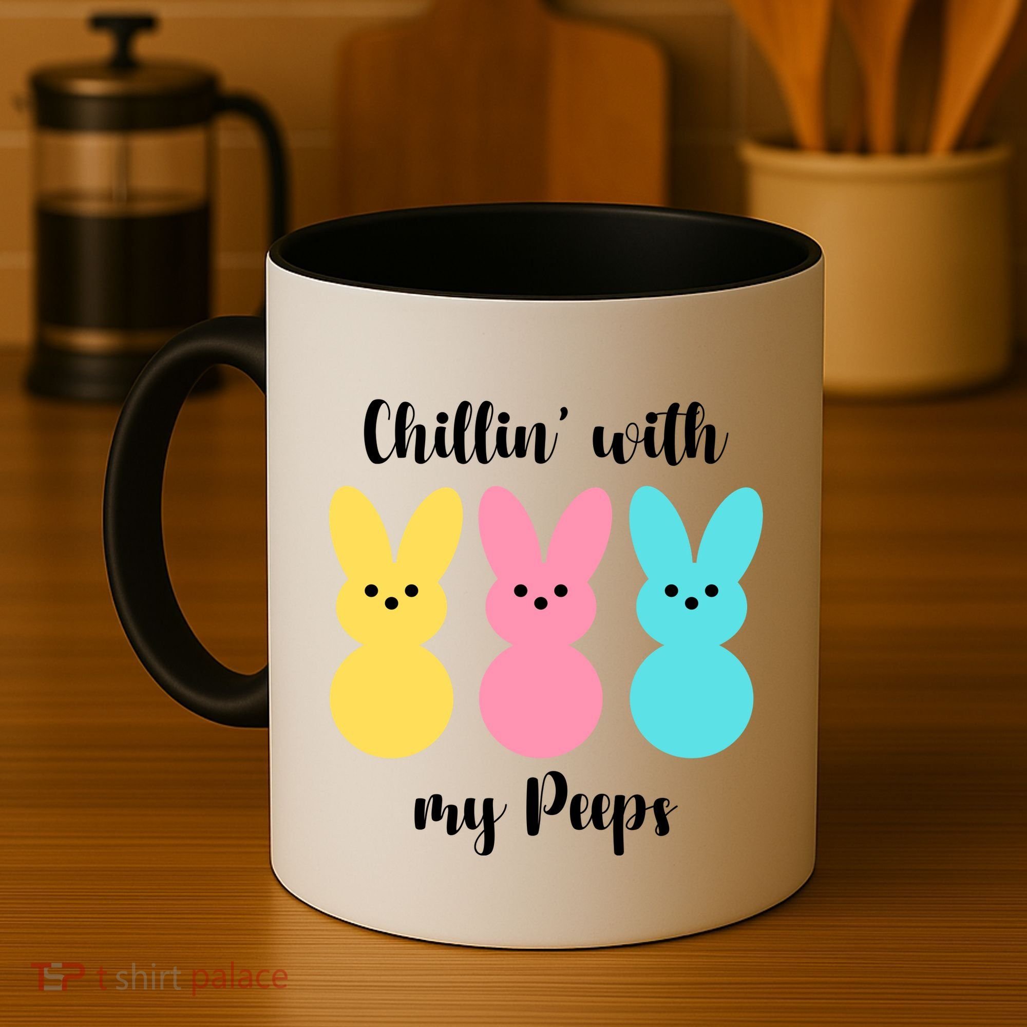 Chillin With My Peeps Easter Bunny Funny Cute Coffee Mug