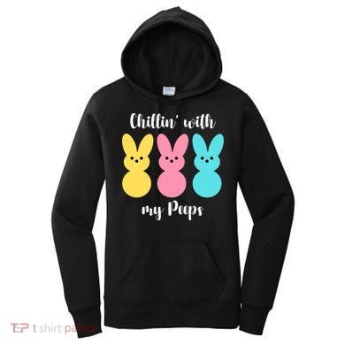 Chillin With My Peeps Easter Bunny Funny Cute Women's Hoodie