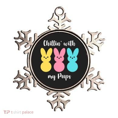 Chillin With My Peeps Easter Bunny Funny Cute Ornament