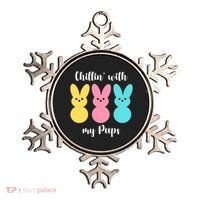 Chillin With My Peeps Easter Bunny Funny Cute Ornament thumb 0