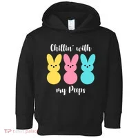 Chillin With My Peeps Easter Bunny Funny Cute Toddler Hoodie thumb 0