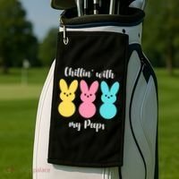 Chillin With My Peeps Easter Bunny Funny Cute Golf Towel thumb 2