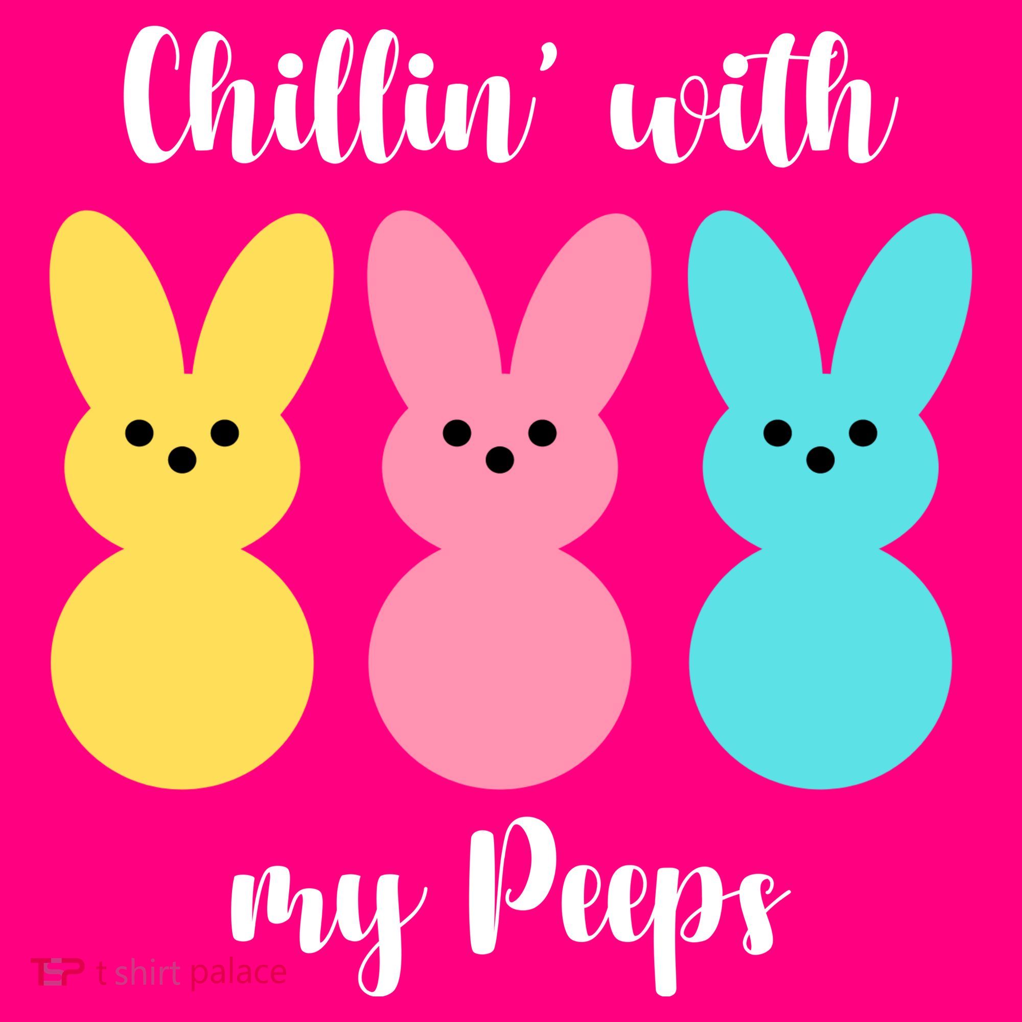 Chillin With My Peeps Easter Bunny Funny Cute USA-Made Doggie Bandana