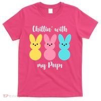 Chillin With My Peeps Easter Bunny Funny Cute T-Shirt thumb 0