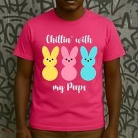 Chillin With My Peeps Easter Bunny Funny Cute T-Shirt thumb 3