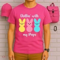 Chillin With My Peeps Easter Bunny Funny Cute T-Shirt thumb 6