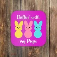 Chillin With My Peeps Easter Bunny Funny Cute Coaster thumb 0