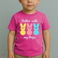 Chillin With My Peeps Easter Bunny Funny Cute Toddler T-Shirt thumb 2
