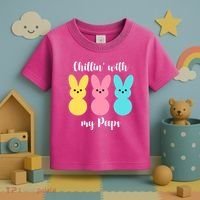 Chillin With My Peeps Easter Bunny Funny Cute Toddler T-Shirt thumb 3