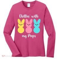Chillin With My Peeps Easter Bunny Funny Cute Women's Long Sleeve Shirt thumb 0