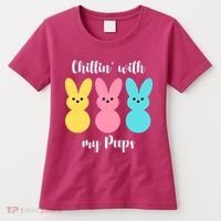 Chillin With My Peeps Easter Bunny Funny Cute Women's T-Shirt thumb 0