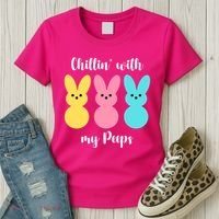 Chillin With My Peeps Easter Bunny Funny Cute Women's T-Shirt thumb 3