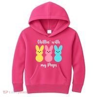 Chillin With My Peeps Easter Bunny Funny Cute Kids Hoodie thumb 0