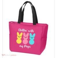 Chillin With My Peeps Easter Bunny Funny Cute Tote Bag thumb 3