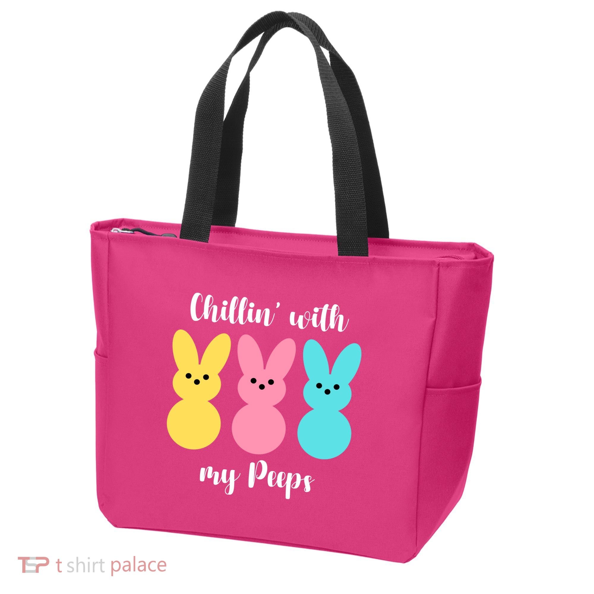 Chillin With My Peeps Easter Bunny Funny Cute Tote Bag