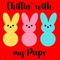 Chillin With My Peeps Easter Bunny Funny Cute Santa Hat thumb 1