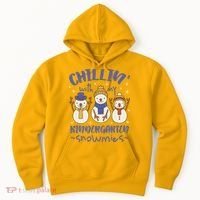 Chillin With My Kindergarten Snowmies Cute Winter Hoodie thumb 0