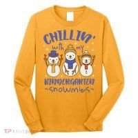Chillin With My Kindergarten Snowmies Cute Winter Long Sleeve Shirt thumb 0