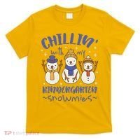 Chillin With My Kindergarten Snowmies Cute Winter T-Shirt thumb 0