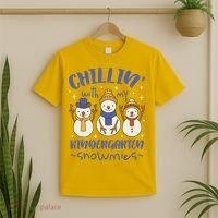 Chillin With My Kindergarten Snowmies Cute Winter T-Shirt thumb 2