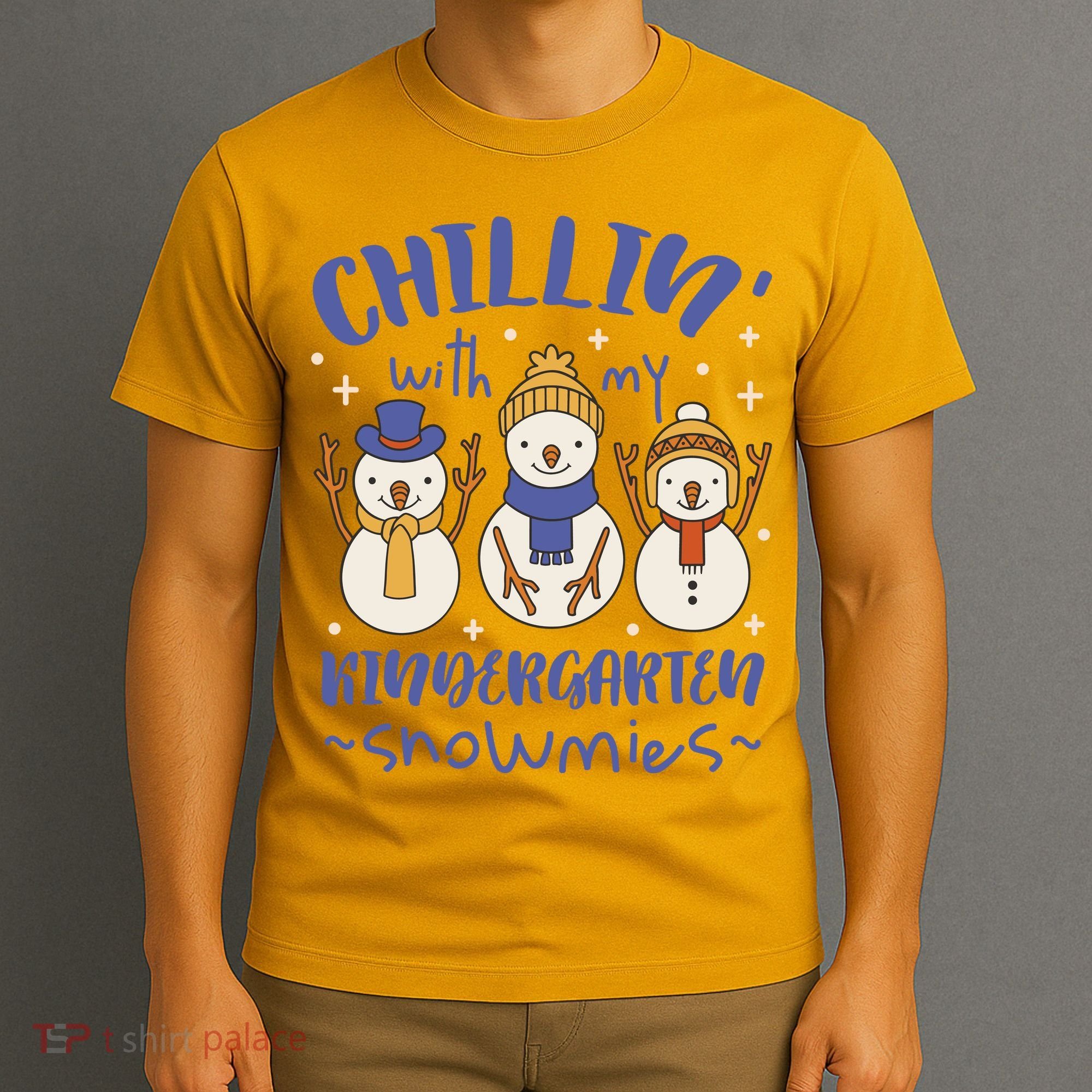 Chillin With My Kindergarten Snowmies Cute Winter T-Shirt