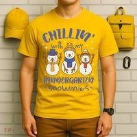 Chillin With My Kindergarten Snowmies Cute Winter T-Shirt thumb 6