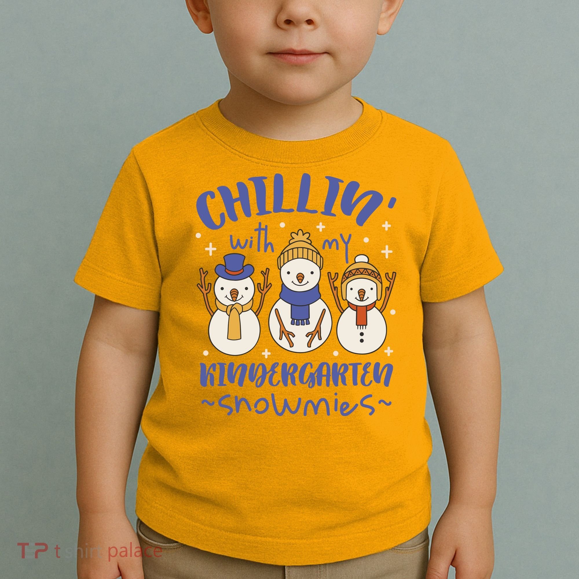 Chillin With My Kindergarten Snowmies Cute Winter Toddler T-Shirt