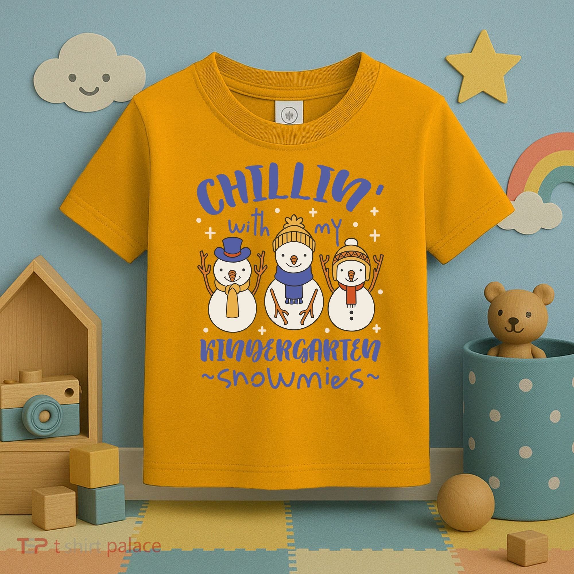 Chillin With My Kindergarten Snowmies Cute Winter Toddler T-Shirt