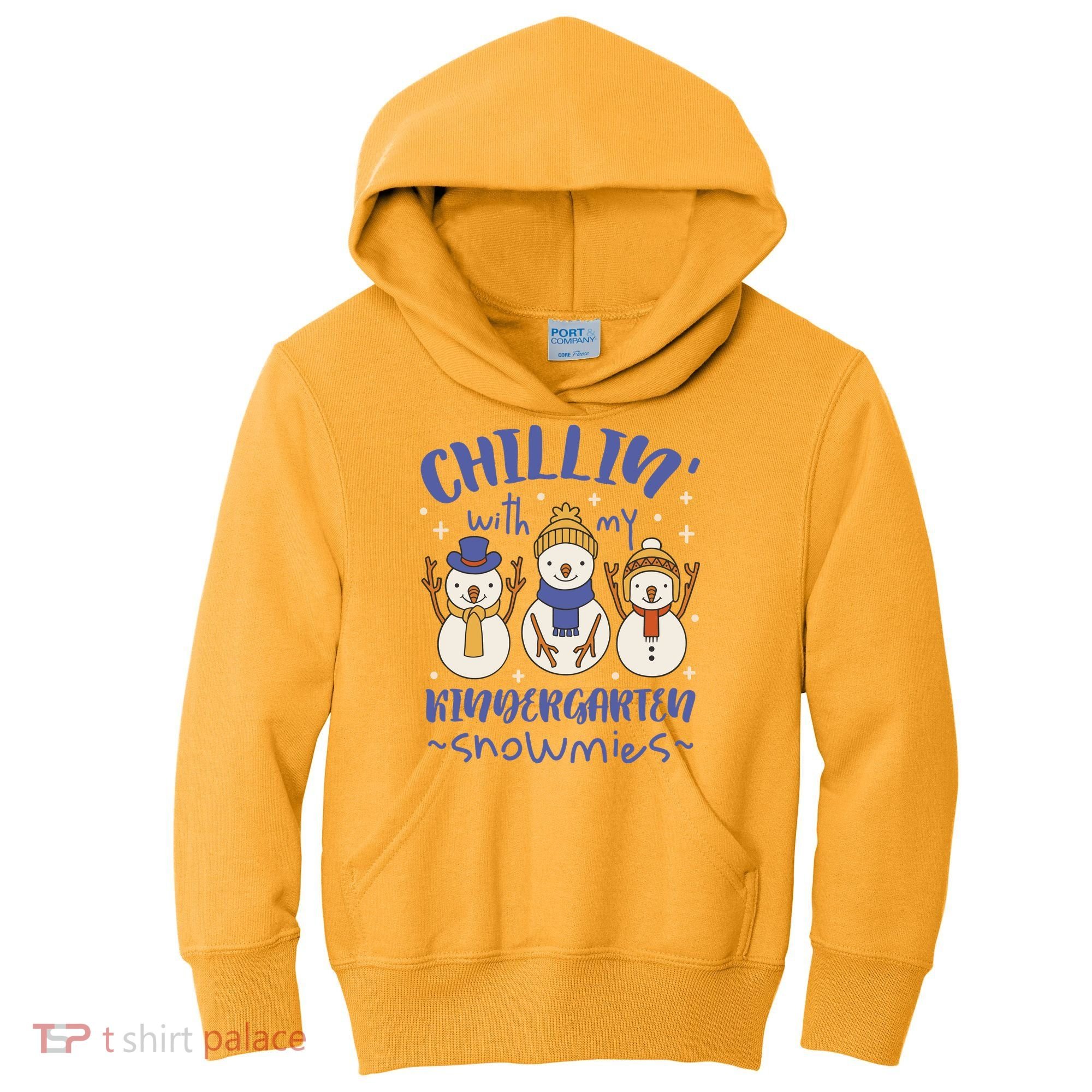 Chillin With My Kindergarten Snowmies Cute Winter Kids Hoodie