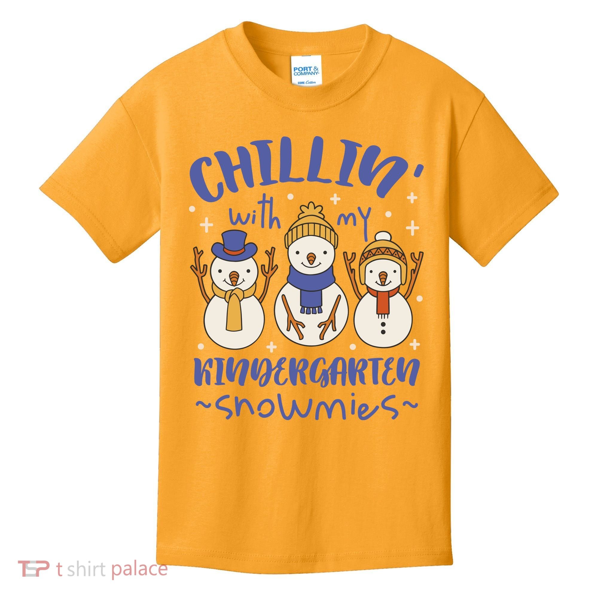 Chillin With My Kindergarten Snowmies Cute Winter Kids T-Shirt