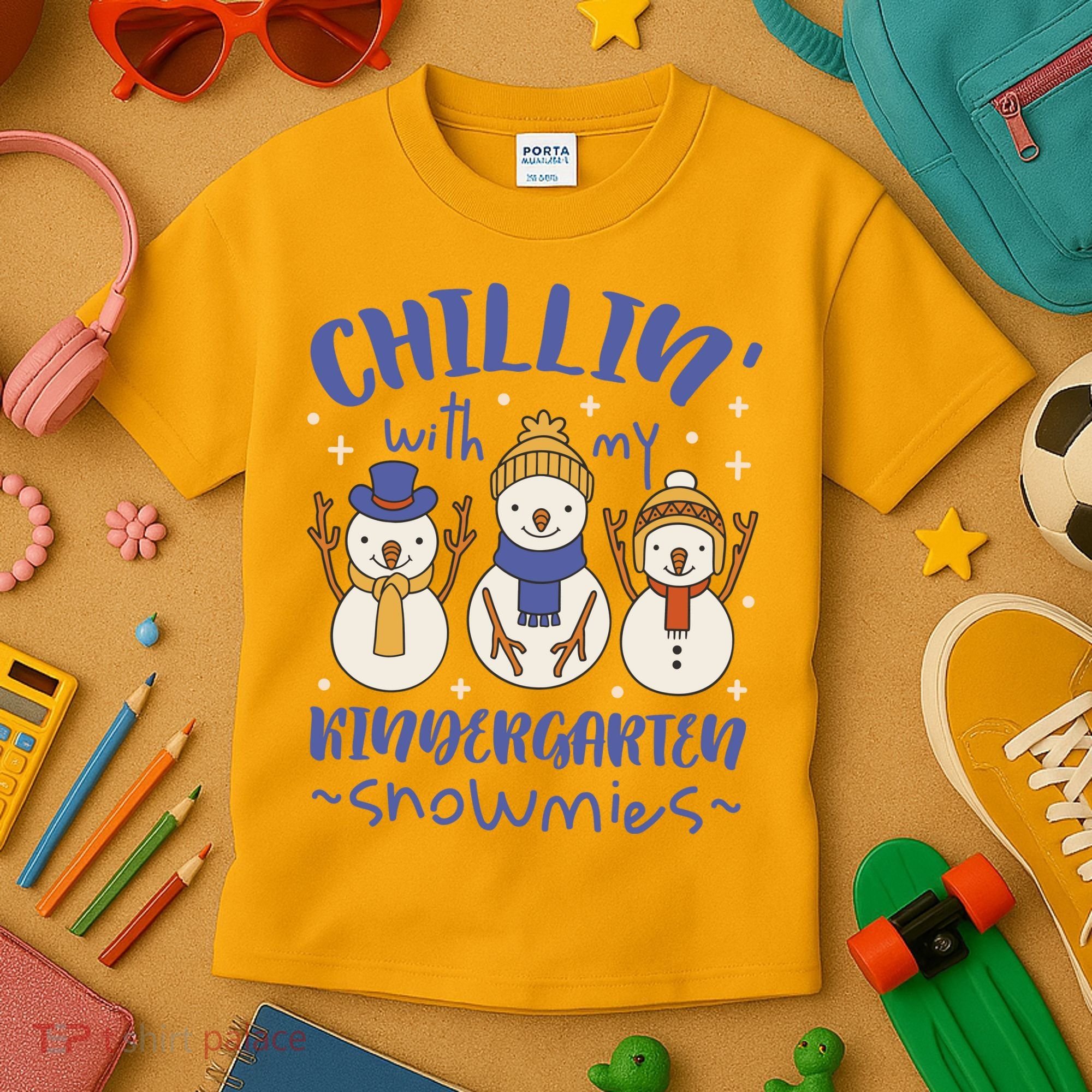 Chillin With My Kindergarten Snowmies Cute Winter Kids T-Shirt