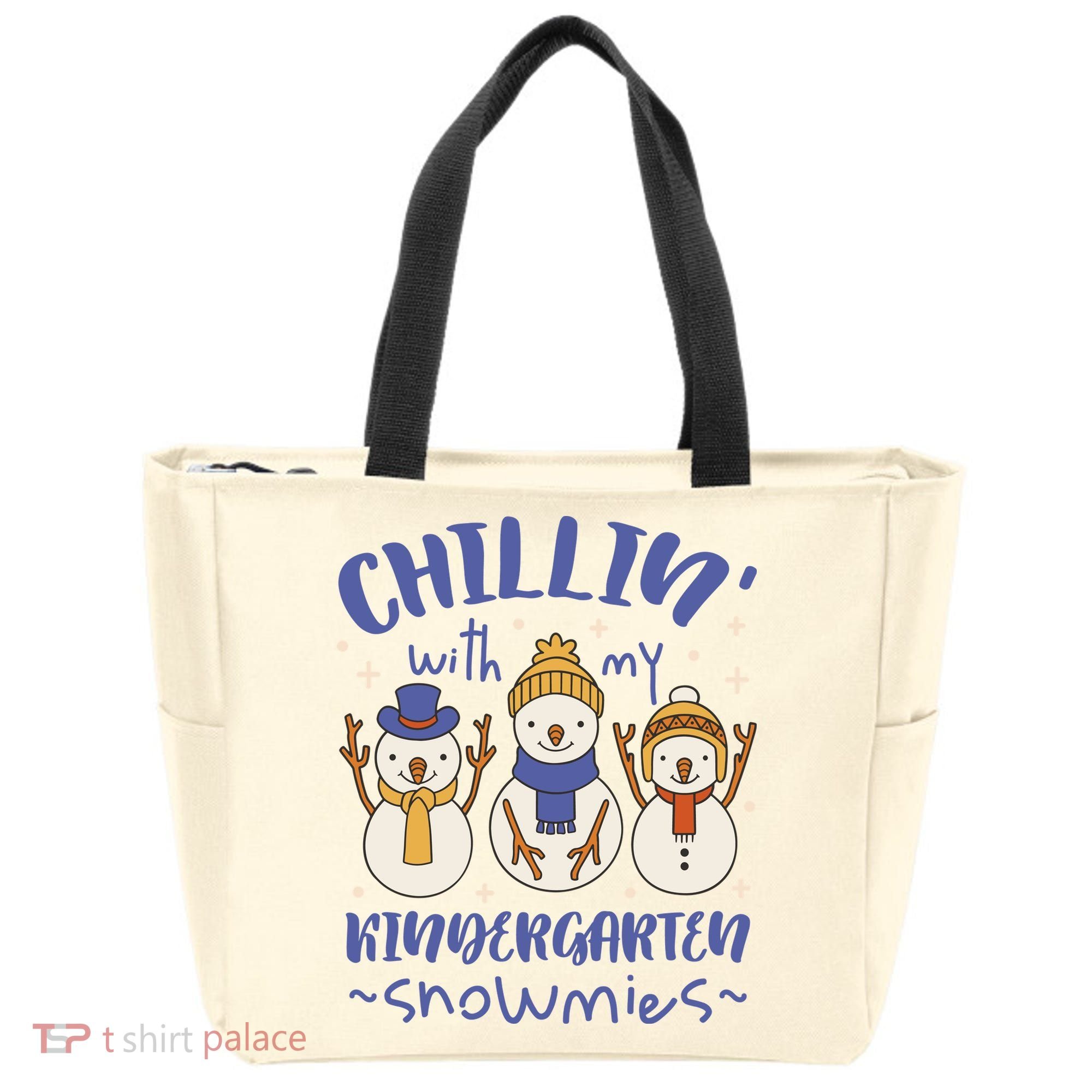 Chillin With My Kindergarten Snowmies Cute Winter Tote Bag